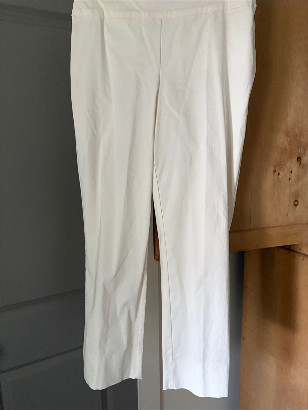 MarlaWynne Cream Straight-Leg Dress Pants